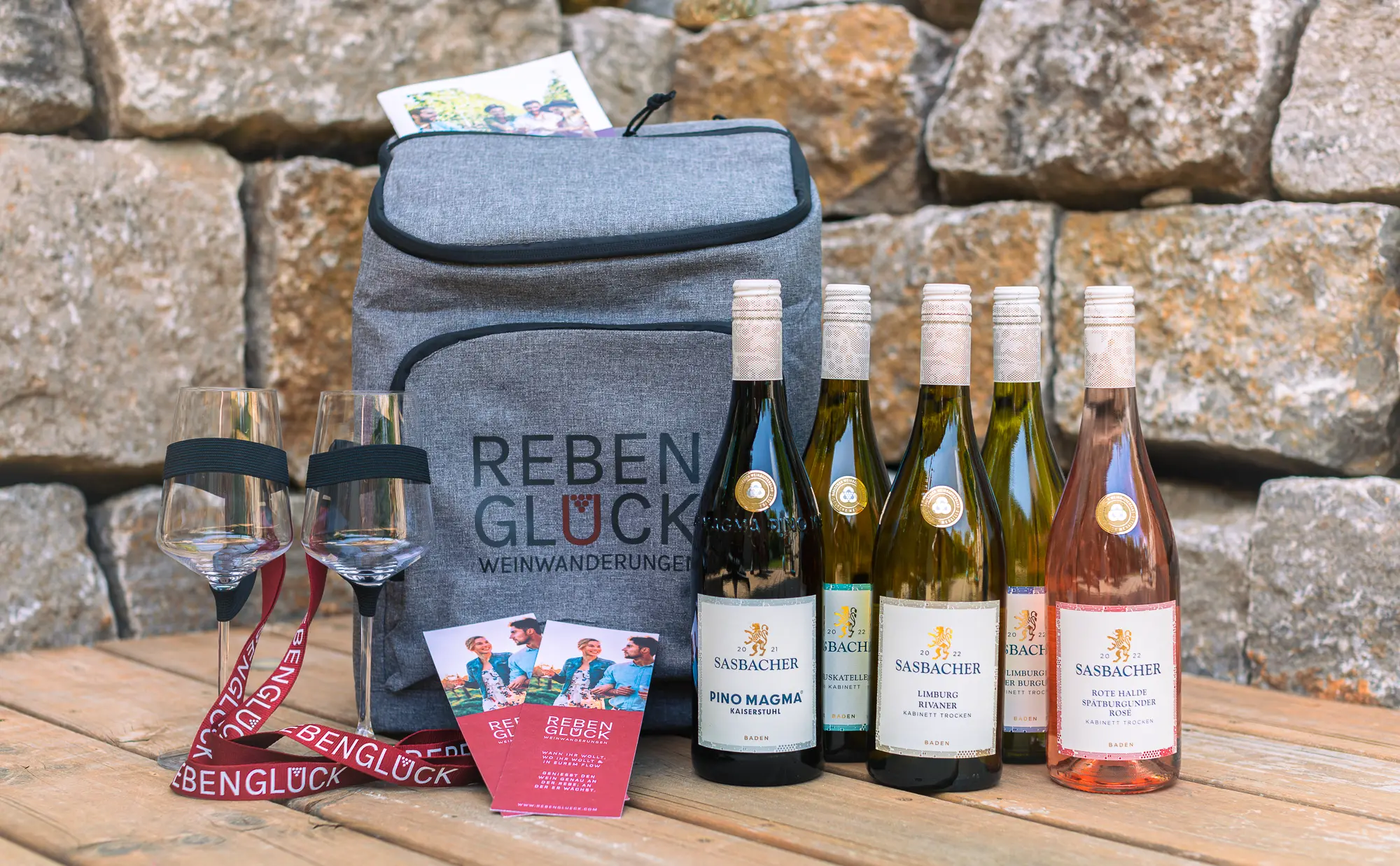 REBENGLÜCK Weinpaket mit Rucksack und Weinen